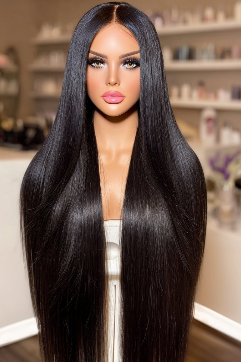 Silky Straight Glueless HD Lace Wig, Real Scalp Effect 13x4 & 5x5, 180% Density, Ready to Wear