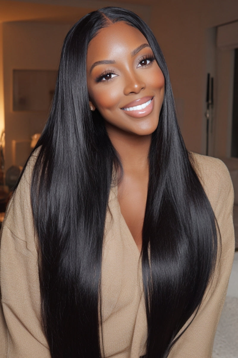 Silky Straight Glueless HD Lace Wig, Real Scalp Effect 13x4 & 5x5, 180% Density, Ready to Wear