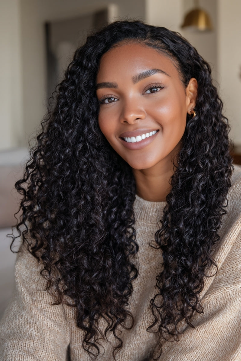 Dominican Curly Glueless HD Lace Wig, Real Scalp Effect 13x4 & 5x5, 180% Density, Ready to Wear