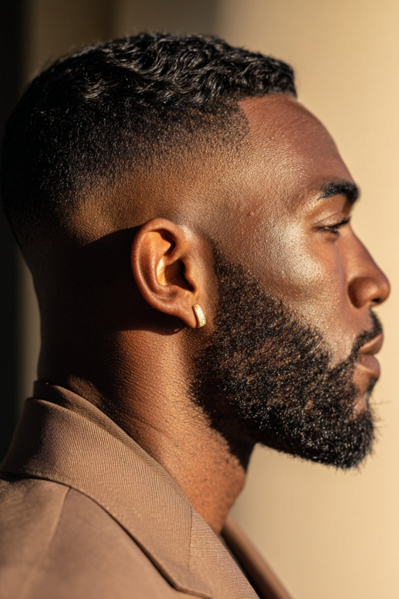 For Bald Men's Kinky Curly Afro Glueless 360 Full Swiss Lace Wig, Anti-Slip PU Cap, Real Scalp Effect 8x10, 6 Inches (Best for Active Lifestyle)