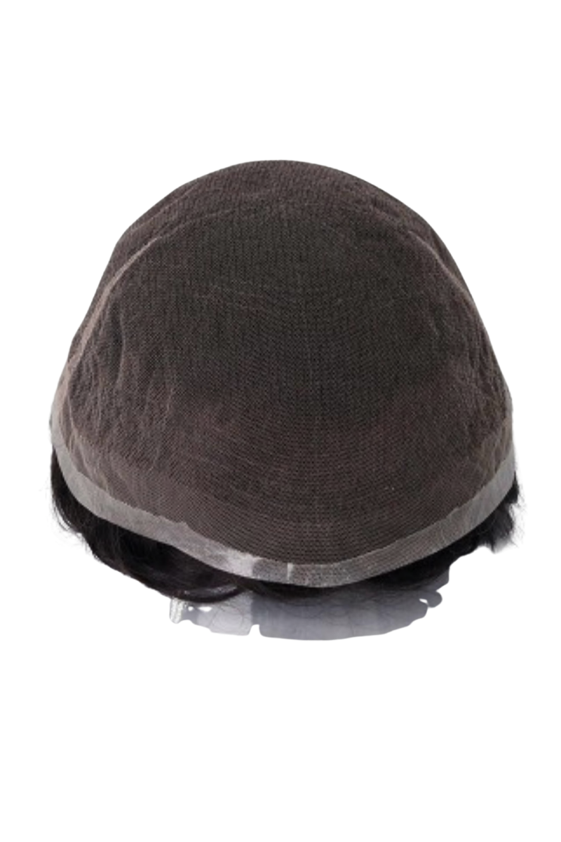 For Bald Men's Wavy Glueless 360 Full Swiss Lace Wig, Anti-Slip PU Cap Real Scalp Effect 8x10, 6 Inches (Best for Active Lifestyle)