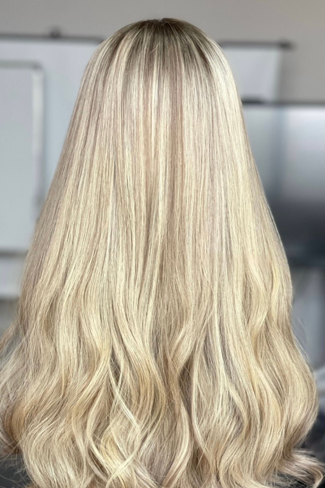 Ash Blonde with Dark Roots Wig For Chemo patients, Alopecia Patients, Hair Loss Patients, Anti Slip PU Cap Glueless Swiss Lace Wig, Real Scalp Effect, 200 grams, Ready to Wear