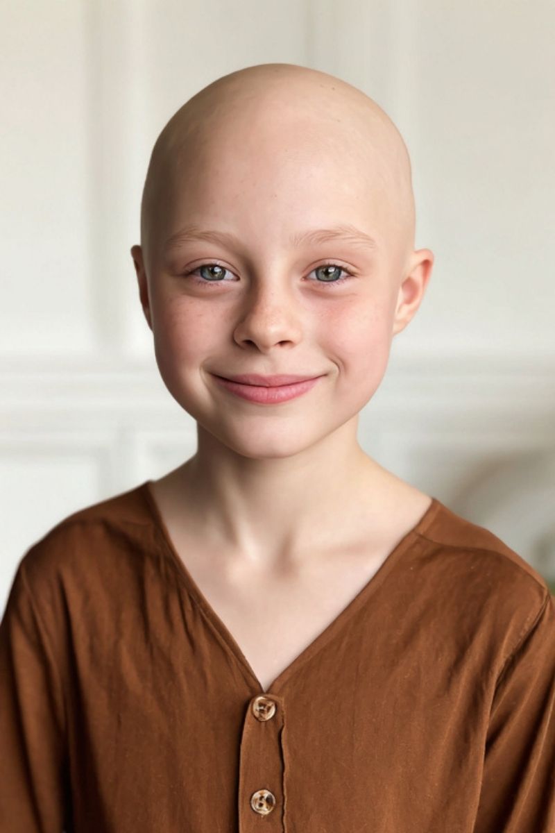 Children’s Medical Wig for Chemo Patients, Hair Loss Patients, Honey blonde, Anti Slip Glueless Swiss Lace Wig, Real Scalp Effect PU Lace , Ready to Wear 