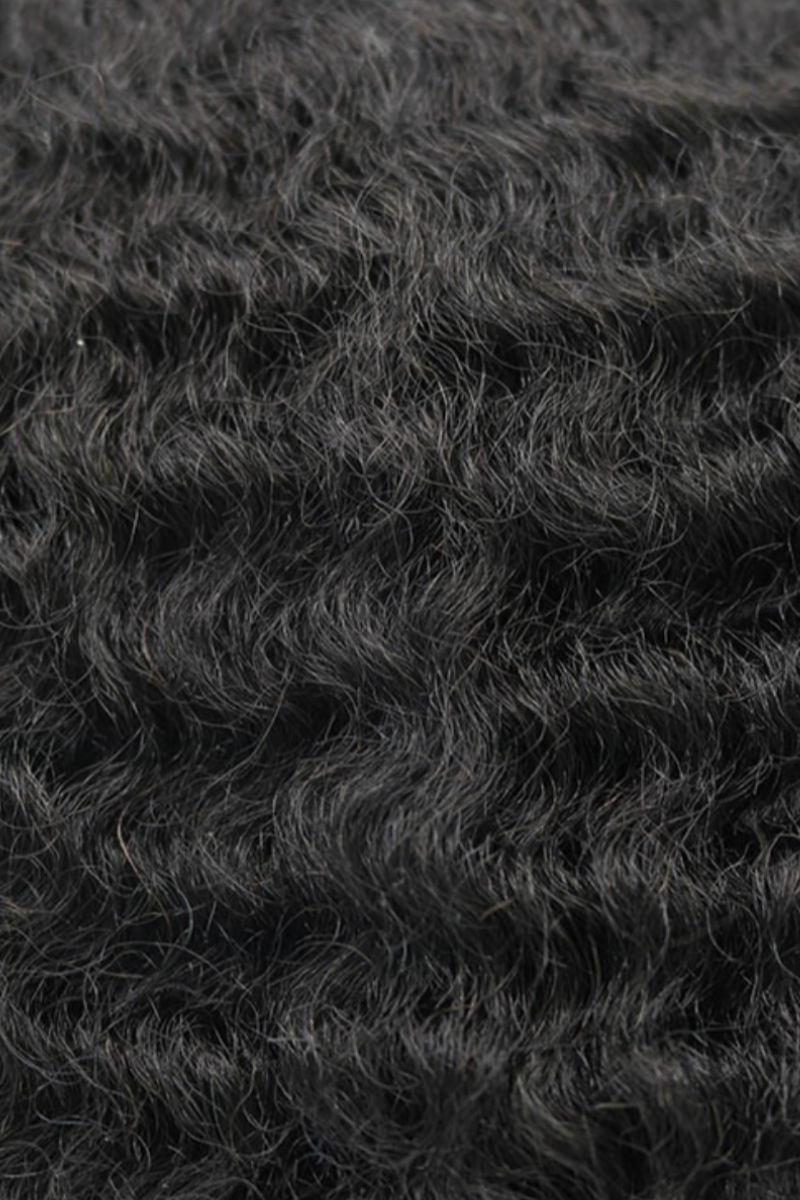 For Bald Men's Kinky Curly Afro Glueless 360 Full Swiss Lace Wig, Anti-Slip PU Cap, Real Scalp Effect 8x10, 6 Inches (Best for Active Lifestyle)