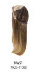 Two-Tone Human Hair Wig - Ash Blonde with Dark Roots, Anti-Slip PU Cap